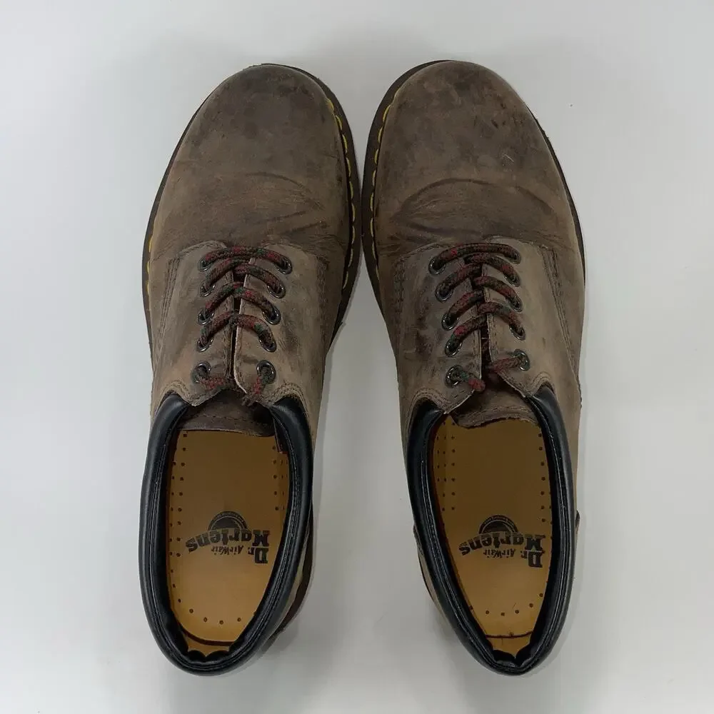 Dr Martens 8053 Brown Crazy Horse Leather Oxfords Mens Size 11 Padded 4-Eye